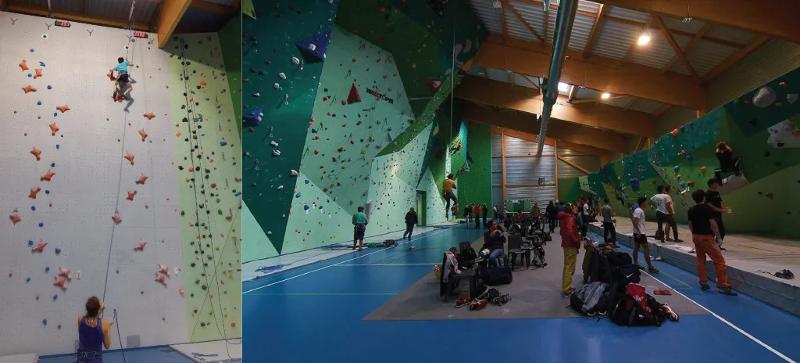 un mur d'escalade utilisé pendant une colonie de vacances Pyrénées-Orientales