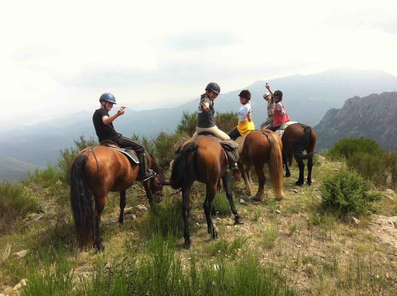 une séance d'équitation pour des jeunes en colonie de vacances occitanie 