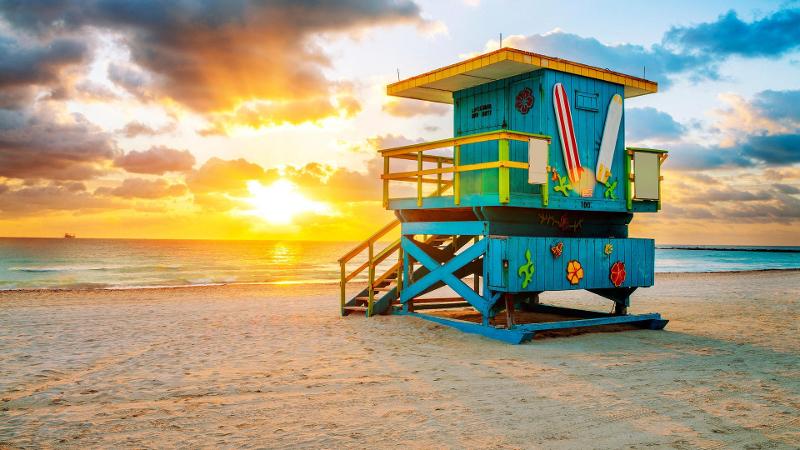 cabane sur la plage en camp de vacances etats unis