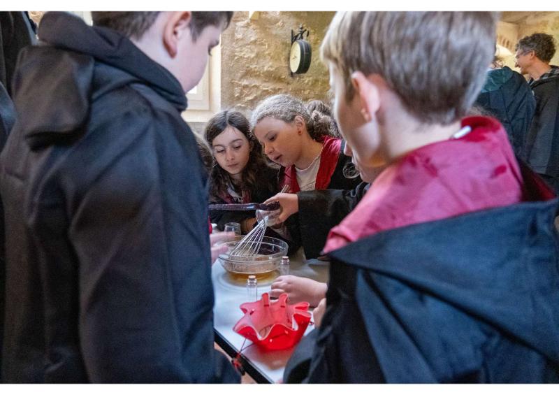 enfants en colonie sorcier qui font une potion magique