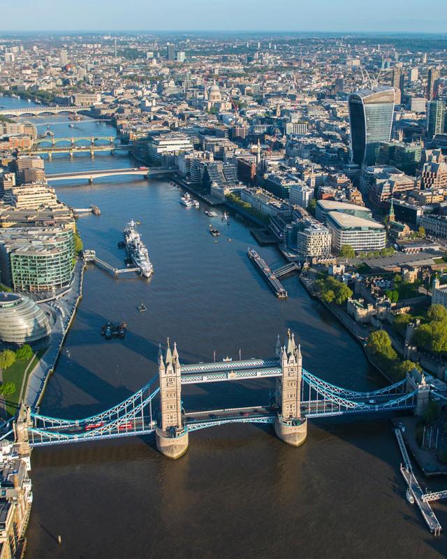 Vue aérienne de Londres lors d'un voyage de langues Angleterre