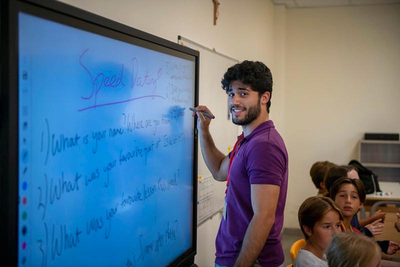 Des jeunes en cours pendant un séjour linguistique Chicago 
