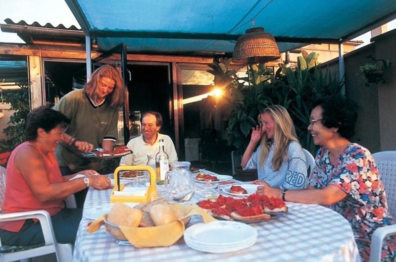 repas dans une des familles d'accueil du séjour linguistique en Italie
