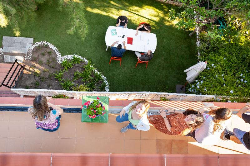 vue du dessus de la terrasse d'un stage linguistique Espagne